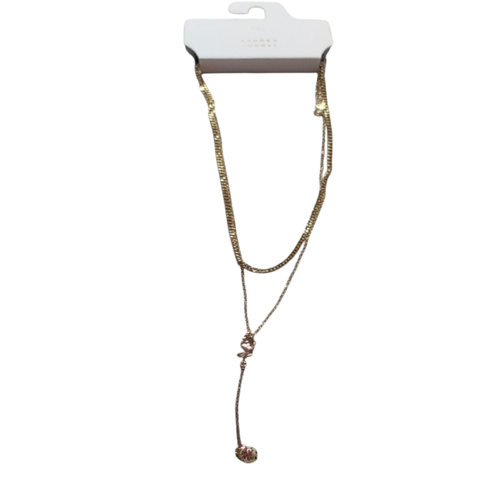 LC Lauren Conrad Gold Minimalist Double Chain Necklace